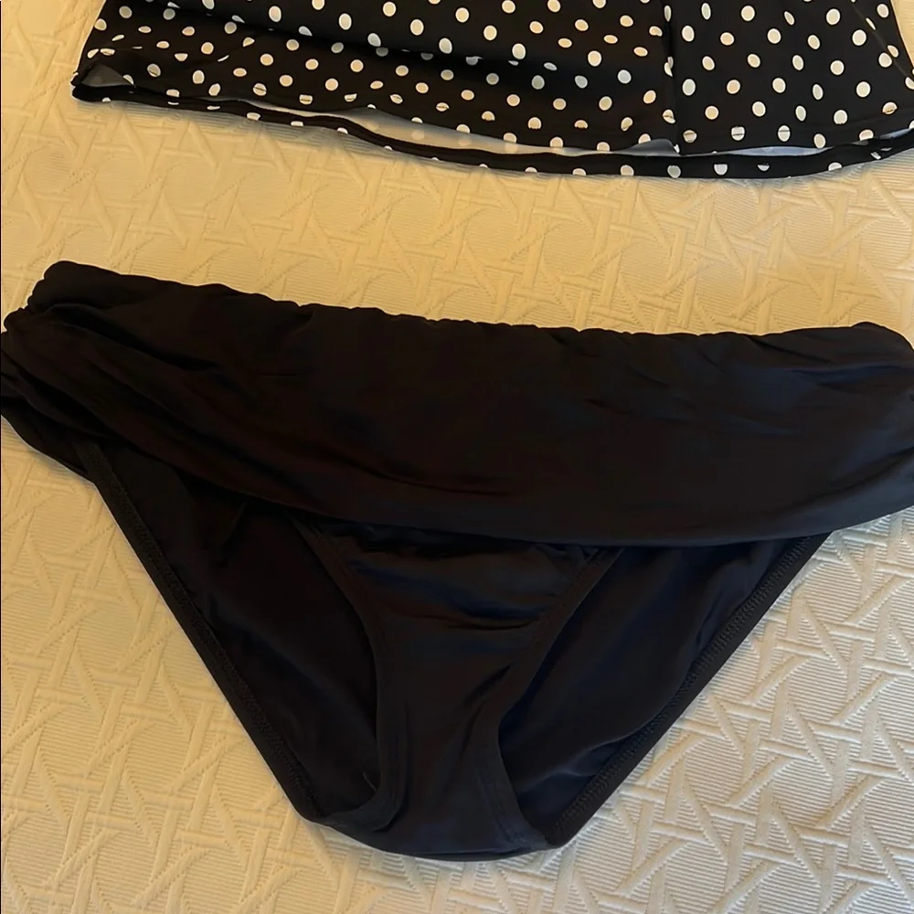 Stylish Black and White Polka Dot Swimsuit